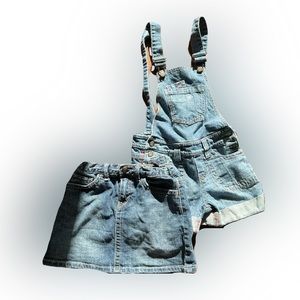 Vintage Y2K Gap Kids Denim Blue Overalls and Skirt Set of 2 girls